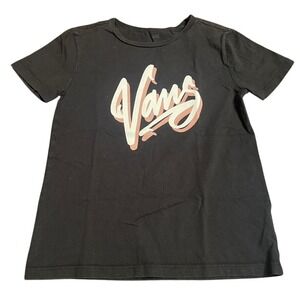 Vans Black T‎ Shirt Script Logo Graphic Tee Extra Small